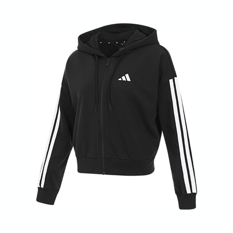 adidas阿迪达斯2025女子W 3S FT FZ HD针织连帽外套JE0052