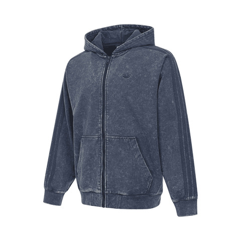 Adidas Original阿迪三叶草2025男子WASHED HD JKT针织连帽外套KA6759