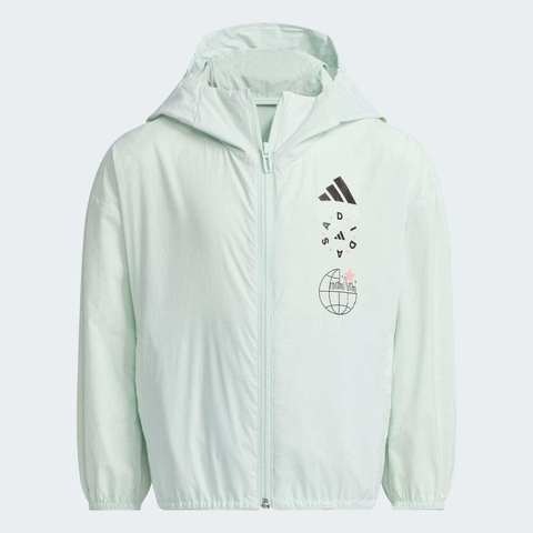 adidas阿迪达斯2025女小童LG LW WV JKT梭织连帽外套JL7573