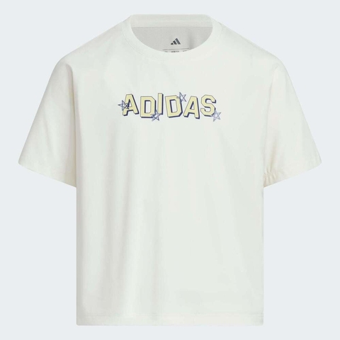 adidas阿迪达斯2025女大童JG SS TEE针织无领短TJM3451