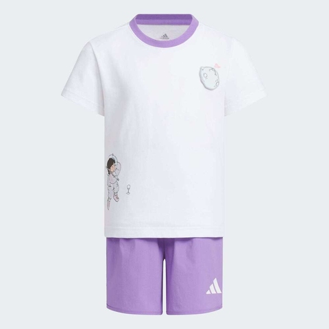 adidas阿迪达斯2025女小童LG TEE SET短袖套服JM7977