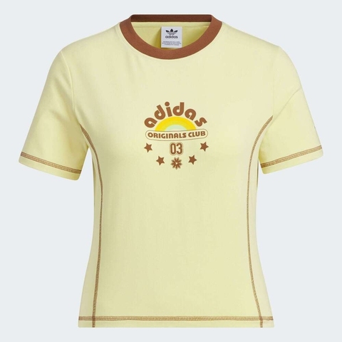 adidas阿迪达斯2025女子SC BABY GFX TEE针织无领短TJX6571