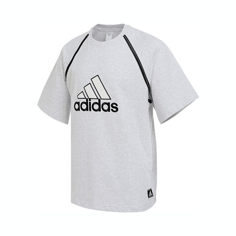 adidas阿迪达斯2025男子BADGE TEE Q2针织无领短TIM7839