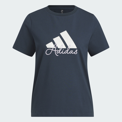 adidas阿迪达斯2025女子W LOGO GFX TEE针织无领短TKF2679