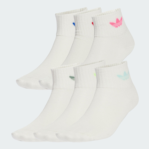 adidas阿迪达斯2025女小童KIDS SOCK 6PP中袜优惠装JW2939