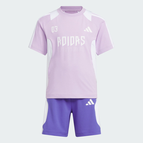 adidas阿迪达斯2025女小童LK BTS TEE SET短袖套服KF2661