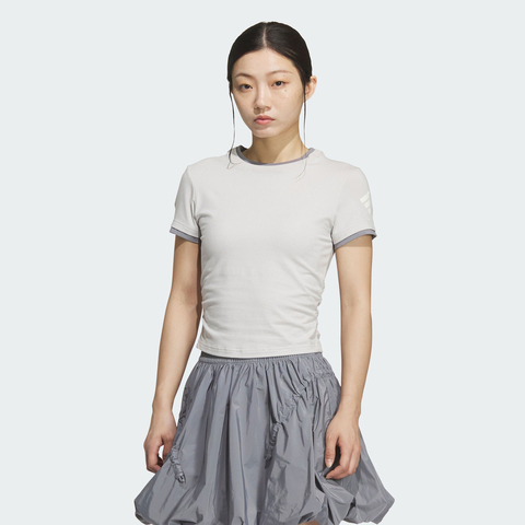 adidas阿迪达斯2025女子FOS SLIM TEE SS针织无领短TKF0695
