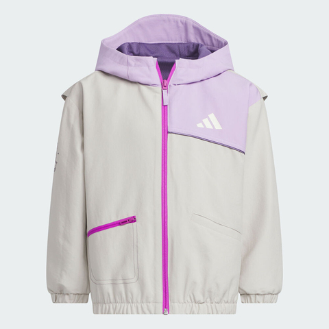 adidas阿迪达斯2025女小童LK WV JKT梭织连帽外套KC5329