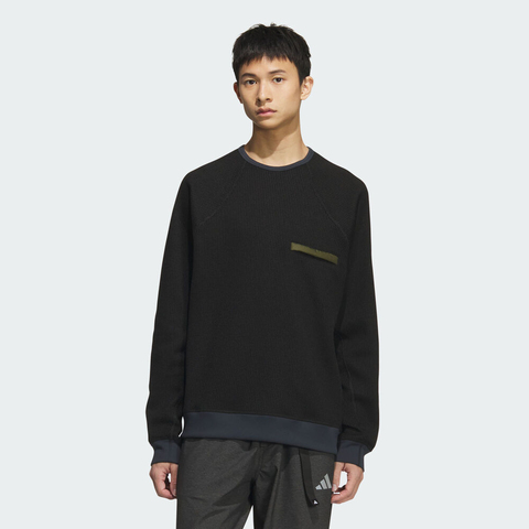 adidas阿迪达斯2025男子CE WAFFLE CREW针织无领长TKA1270