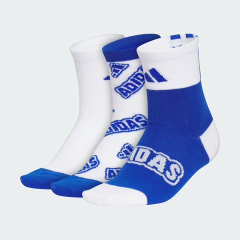 adidas阿迪达斯2025男大童GFX CRW SOCK 3P中袜优惠装KC2749