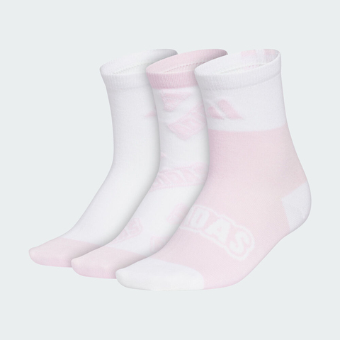 adidas阿迪达斯2025女大童GFX CRW SOCK 3P中袜优惠装KC2750