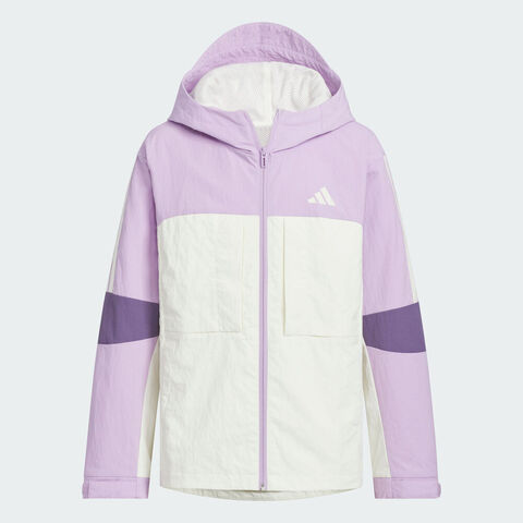 adidas阿迪达斯2025女大童JK WV JKT梭织连帽外套KS0648