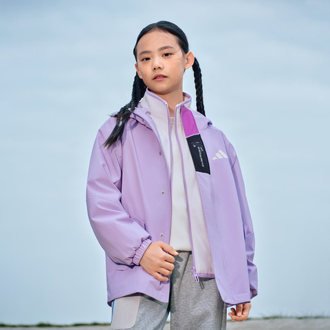 adidas阿迪达斯2025女大童JK 2IN1 JKT梭织连帽外套KC0213