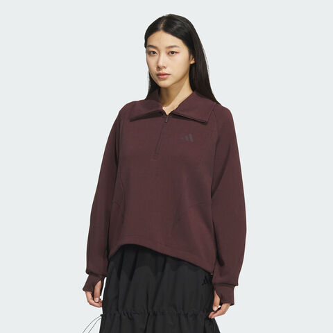 adidas阿迪达斯2025女子W HALF ZIP SWT针织无帽卫衣KF2546