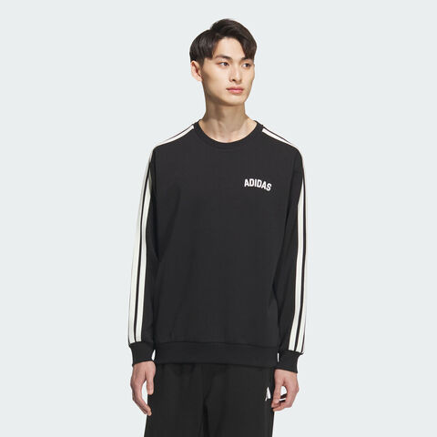 adidas阿迪达斯2025男子ST SPORTS CREW针织无帽卫衣KC2850