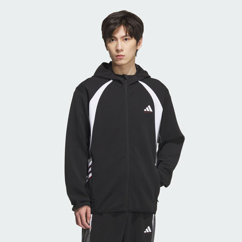 adidas阿迪达斯2025男子PER HOODED JKT针织连帽外套KC0330