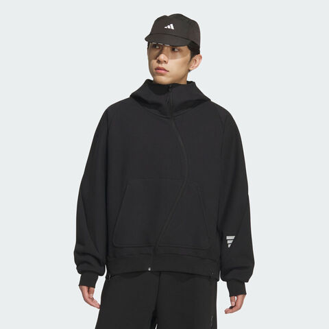 adidas阿迪达斯2025男子FUSTL M KN JKT2针织连帽外套KC0168