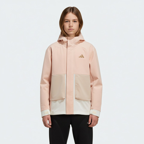 Adidas Kids阿迪儿童2025女大童JK 2N1 WARM JKT针织连帽外套KV6906