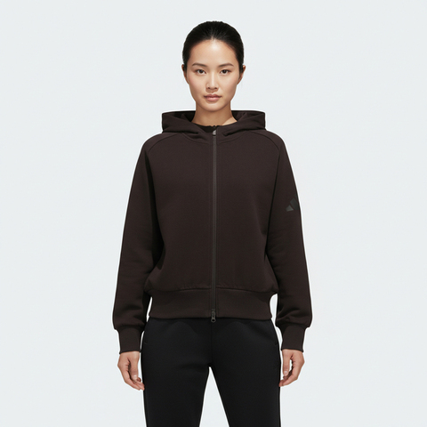 adidas阿迪达斯2026女子W SL FZ HD针织连帽外套KT3127