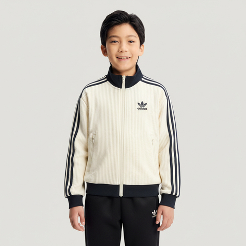 Adidas Original阿迪三叶草2026男大童JK WF TT针织无帽外套KW1178