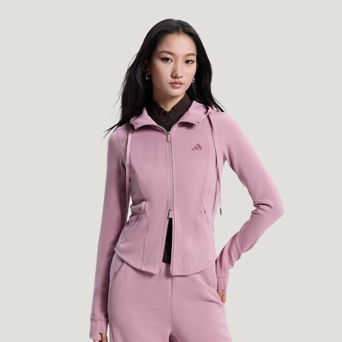 adidas阿迪达斯2026女子SFL SLIM JKT针织连帽外套KH2700