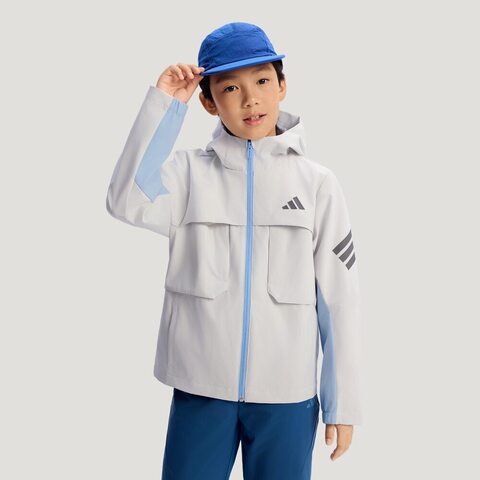 Adidas Kids阿迪儿童2026男大童JK PE JKT HOODY梭织连帽外套KG5958