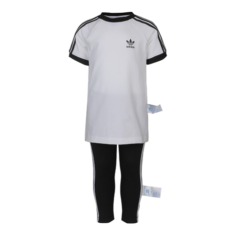 adidas originals阿迪三叶草女婴童3STRIPES DRESS短袖套服DV2807