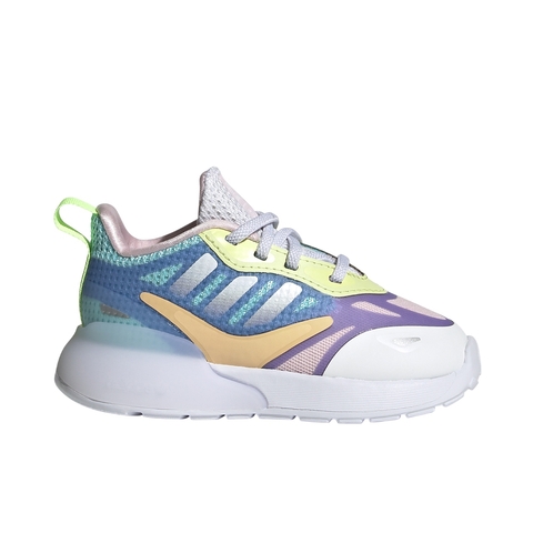 adidas Originals阿迪三叶草小童2021女婴童ZX 2K 2.0 EL I三叶草常规休闲鞋GZ3135