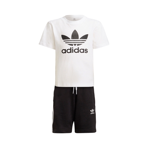 Adidas Original阿迪达斯三叶草2022男小童SHORT TEE SET套服H25274