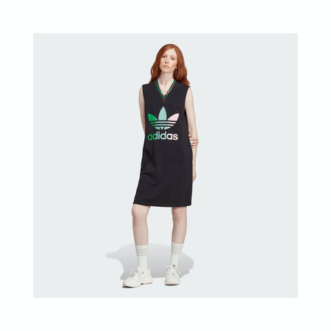 adidas Originals阿迪三叶草2023女子V NECK DRESS短袖连衣裙IK7861