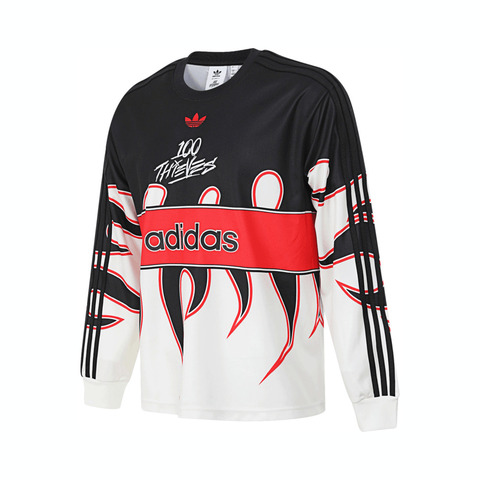 adidas originals阿迪三叶草2024男子100T LONGSLEEVE针织无领长TJD8174
