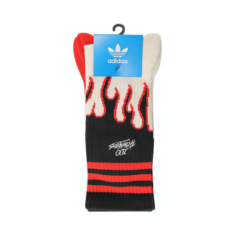 adidas Originals阿迪三叶草2024中性100T SOCKS中袜优惠装JE0320