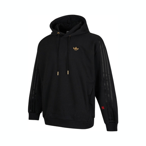 Adidas Original阿迪三叶草2024男子LNY NEW HOODIE针织连帽卫衣KA0819