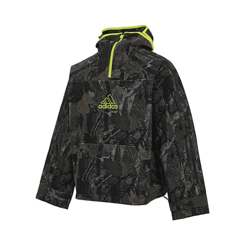 Adidas Original阿迪三叶草2025男子CAMO JACKET Q1梭织连帽外套JD5417