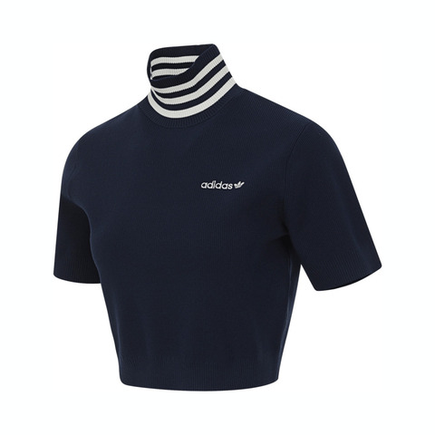adidas Originals阿迪三叶草2025女子CROP TURTLENECK针织无领短TJC7680