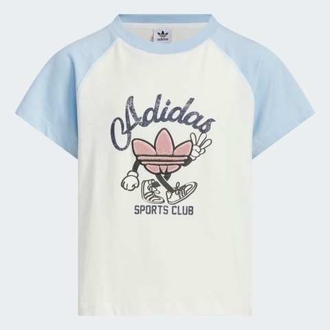 adidas Originals阿迪三叶草小童2025女大童JG TEE SS针织无领短TJV5292