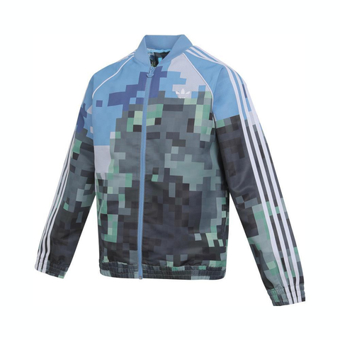 adidas Originals阿迪三叶草2025男大童AOP TRACKTOP梭织无帽外套JZ9934