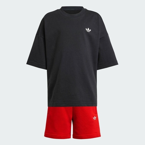 adidas Originals阿迪三叶草2025女小童LK DY MM STS短袖套服JD0639