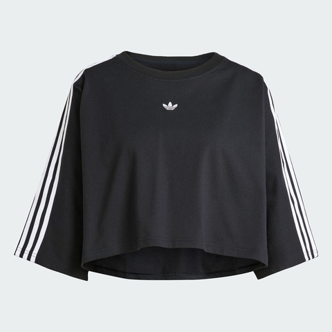 adidas Originals阿迪三叶草2025女子BOXY TEE针织无领短TJY8884