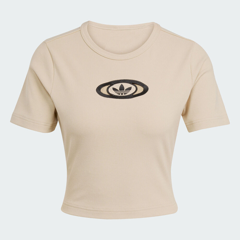 adidas Originals阿迪三叶草2025女子CUT OUT RIB TEE针织无领短TKC8803