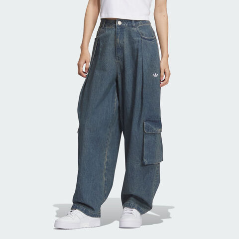 adidas Originals阿迪三叶草2025女子DENIM CARGO牛仔长裤KC5813