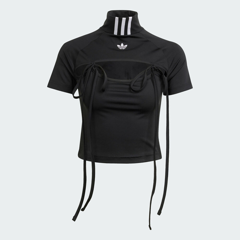 adidas Originals阿迪三叶草2025女子RIBBON CROP TOP针织无领短TJX2537