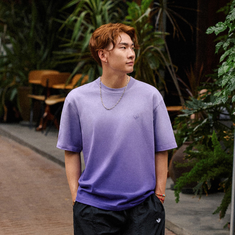 adidas Originals阿迪三叶草2025男子DIP DYE TEE SS针织无领短TKH1076