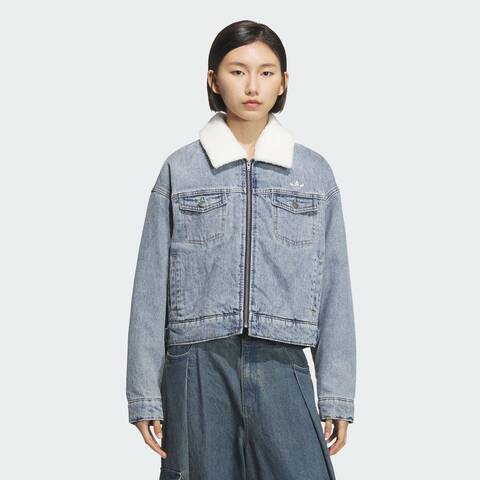 adidas Originals阿迪三叶草2025女子FEMME DENIM PAD薄棉服KC2626