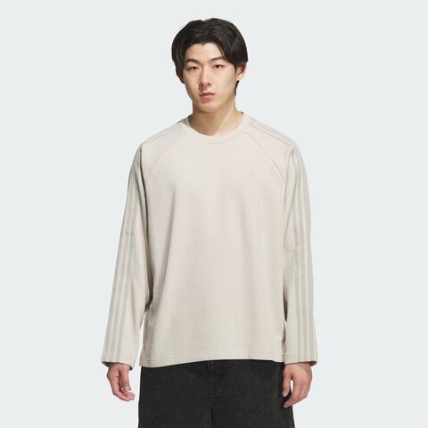 adidas Originals阿迪三叶草2025男子WAFFLE TEE LS针织无领长TKH1175