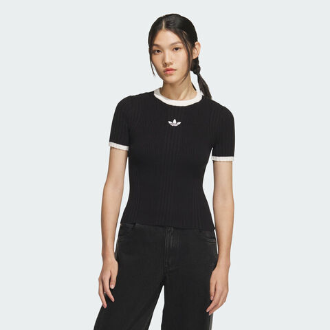 adidas Originals阿迪三叶草2025女子TIGHT TEE SS针织无领短TKS6110