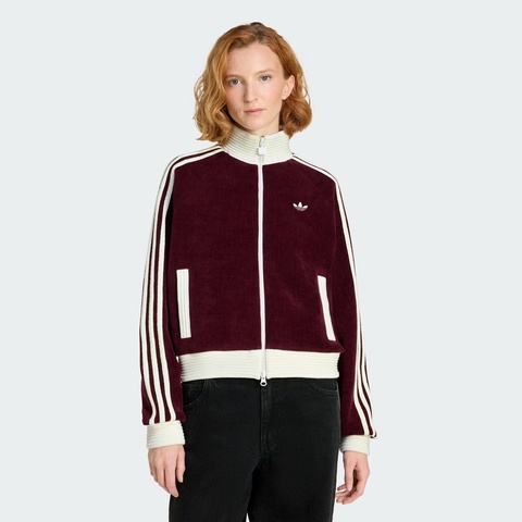 adidas Originals阿迪三叶草2025女子VELOUR KNIT TT针织无帽外套KS0400