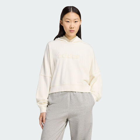 adidas Originals阿迪三叶草2025女子CROP HOODIE针织连帽卫衣JX7640