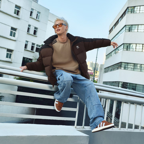 adidas Originals阿迪三叶草2025男子OVERSIZE CREW针织无帽卫衣KD1833