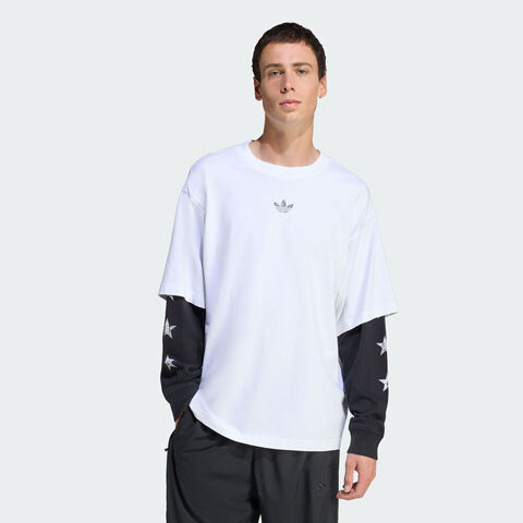 adidas Originals阿迪三叶草2025男子DOUBLE TEE针织无领长TKF1868